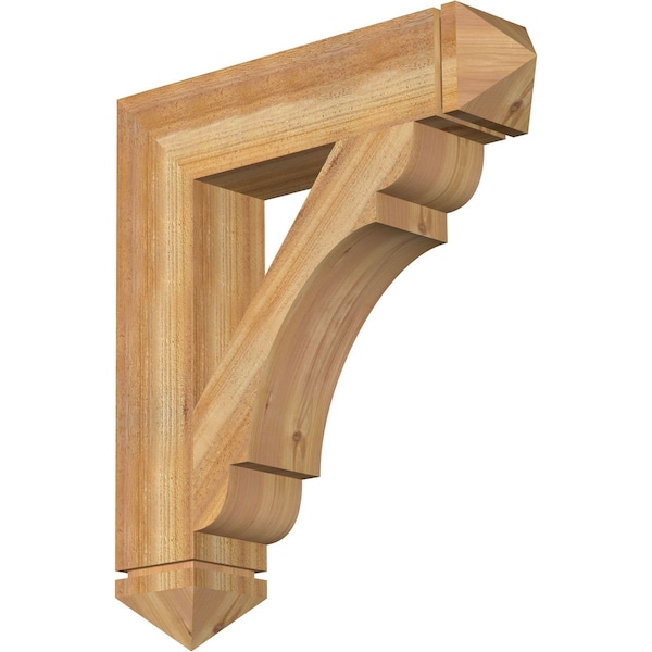 Ekena Millwork Olympic Arts & Crafts Rough Sawn Bracket, Western Red Cedar, 6"W x 28"D x 32"H BKT06X28X32OLY03RWR - main